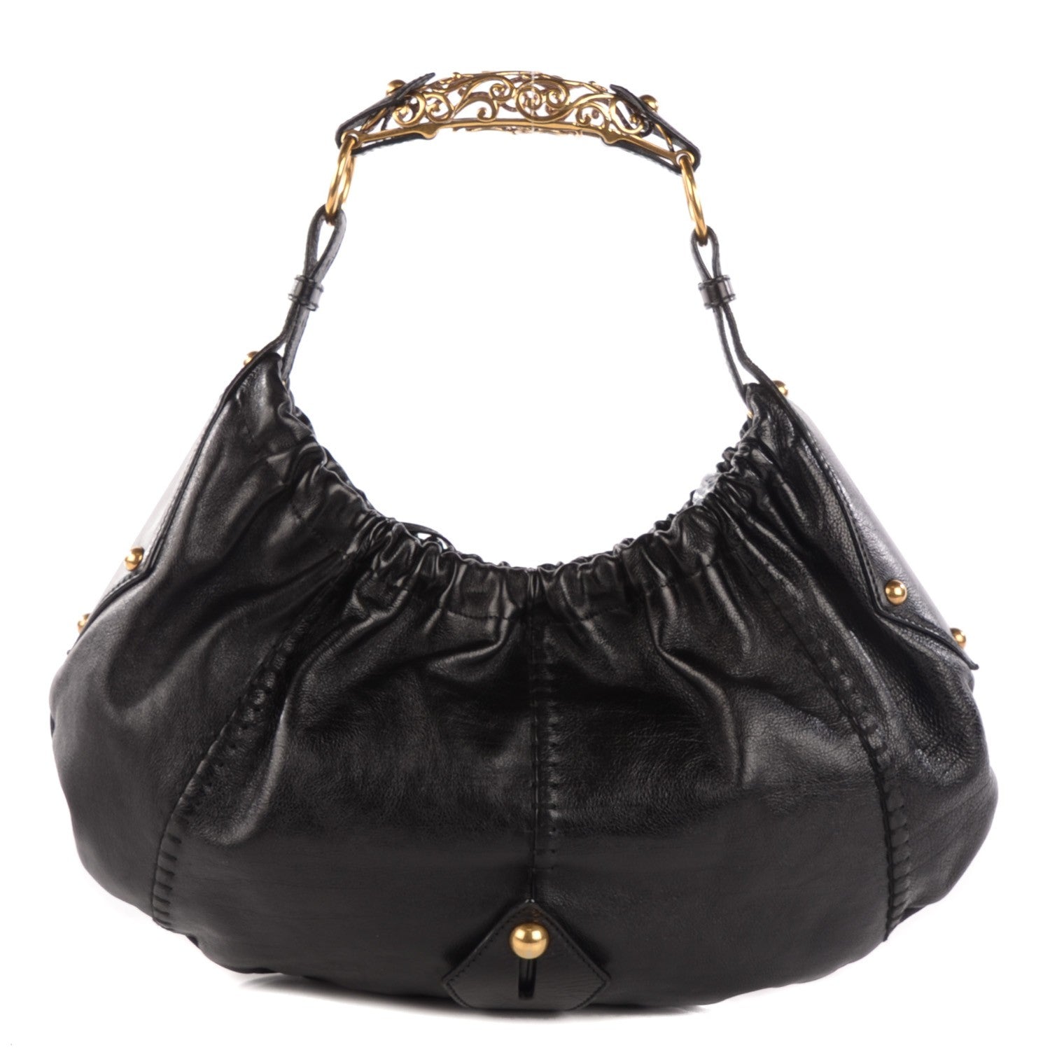 Saint Laurent Calfskin Vincennes Mombasa Hobo Black 1 of 8