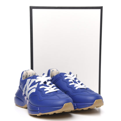 Gucci X MLB Calfskin NY Yankees Mens Rhyton Sneakers 9.5 Electric Blue 9 of 9