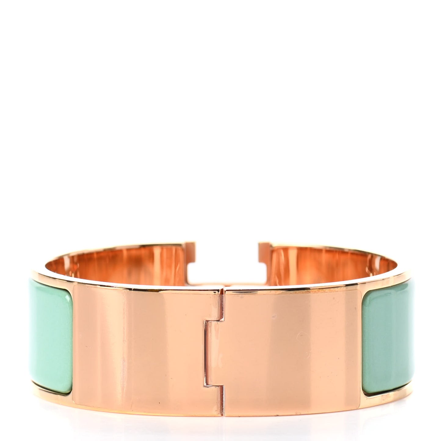 Enamel Wide Clic Clac H Bracelet PM Vert Aqua
