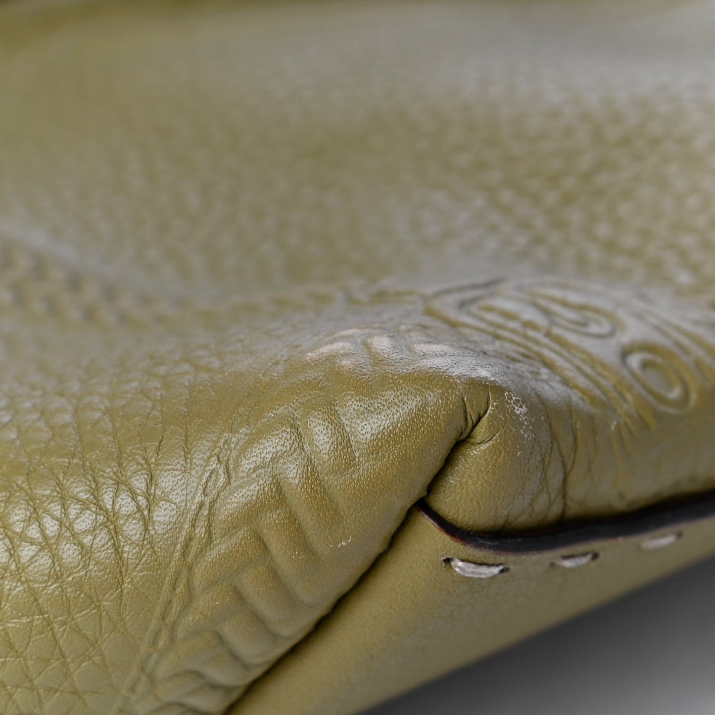 Calfskin Romano Selleria Villa Borghese Tote Green