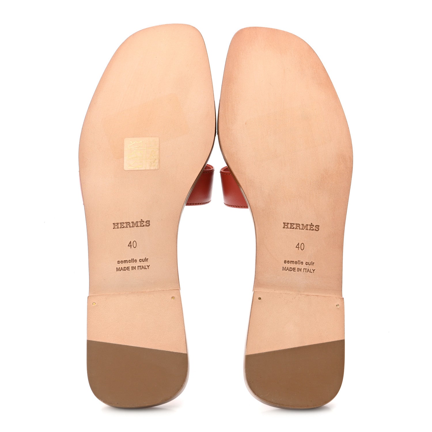 Hermes Calfskin Oran Oran Sandals 40 Orange Brulee 6 of 10