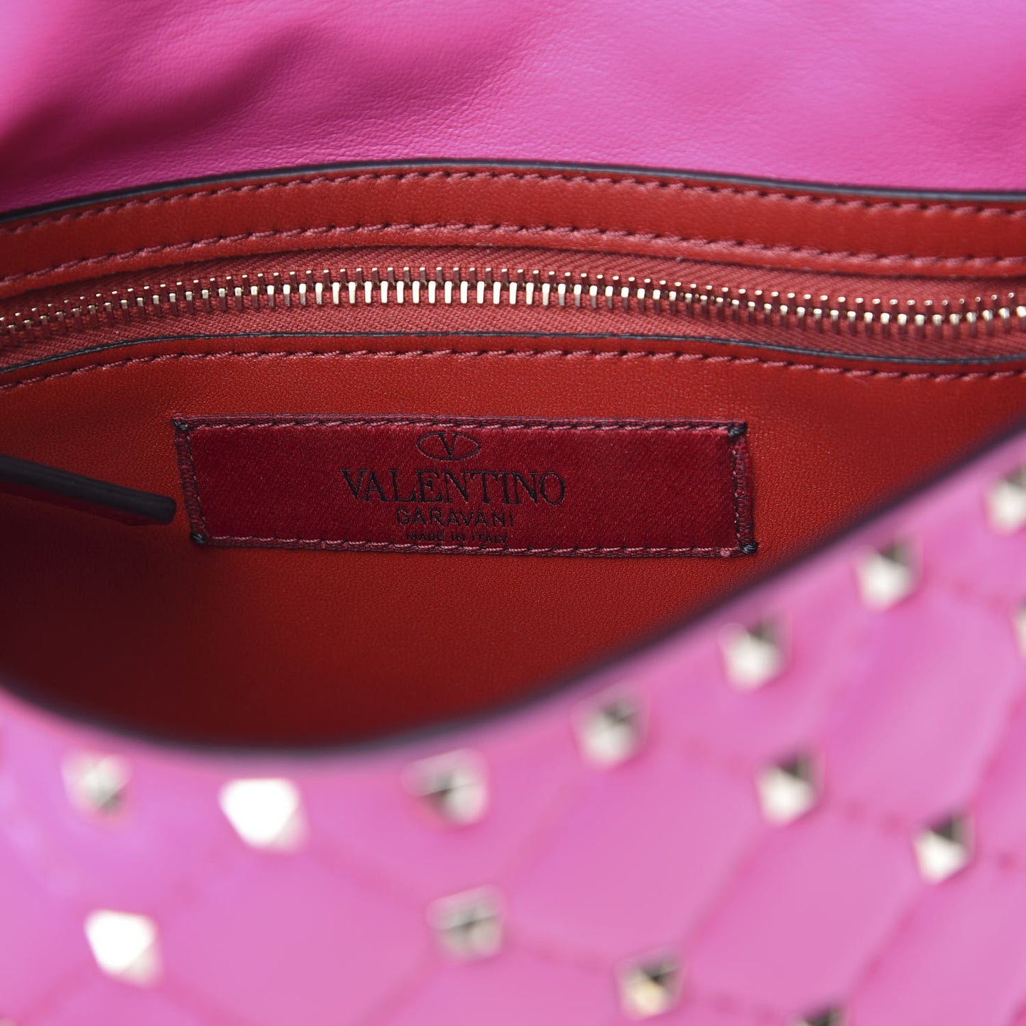 Nappa Medium Rockstud Spike Shoulder Bag Pink Orchid