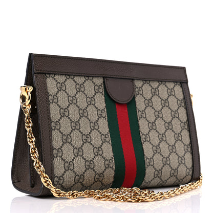Gucci GG Supreme Monogram Web Small Ophidia Chain Shoulder Bag Brown 3 of 17