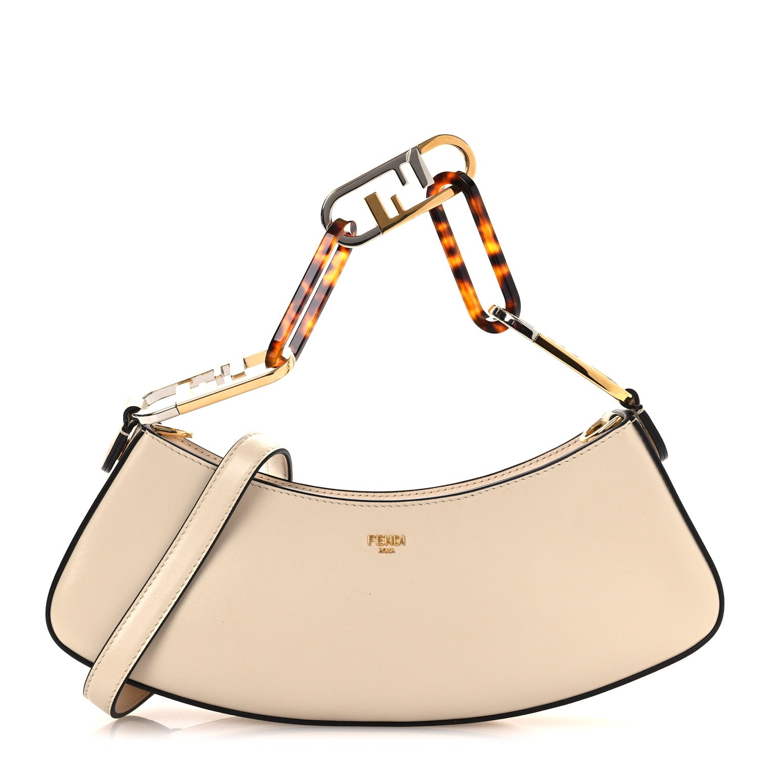Fendi Vitello Queen Palmellato Fendi O'Lock Swing Camelia 1 of 10
