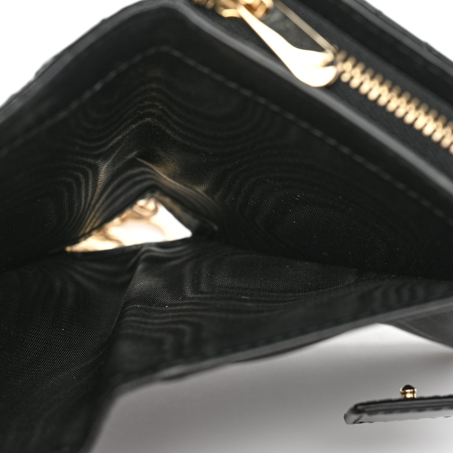 Patent Cannage Lady Dior Eden Wallet Black