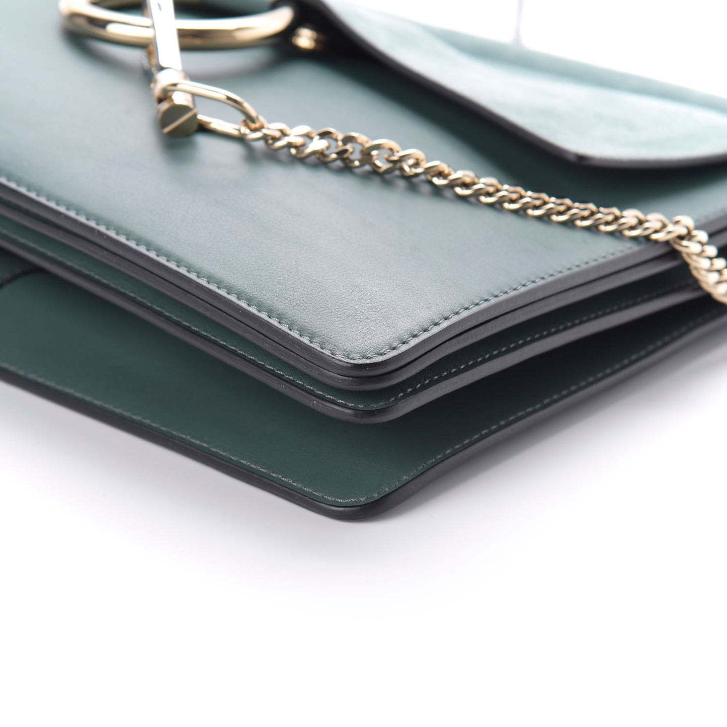 Suede Calfskin Medium Faye Shoulder Bag Teal