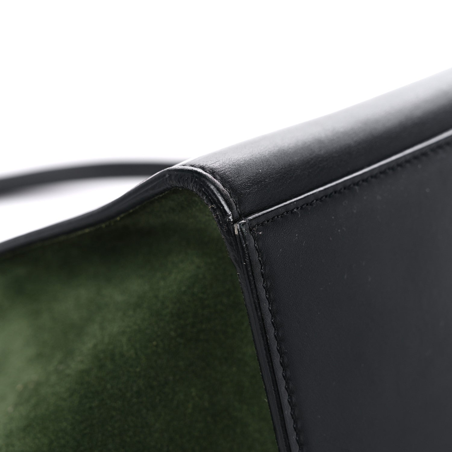 Celine Natural Calfskin Suede Medium Bi-Color Trapeze Black 9 of 27