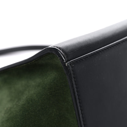 Celine Natural Calfskin Suede Medium Bi-Color Trapeze Black 9 of 27