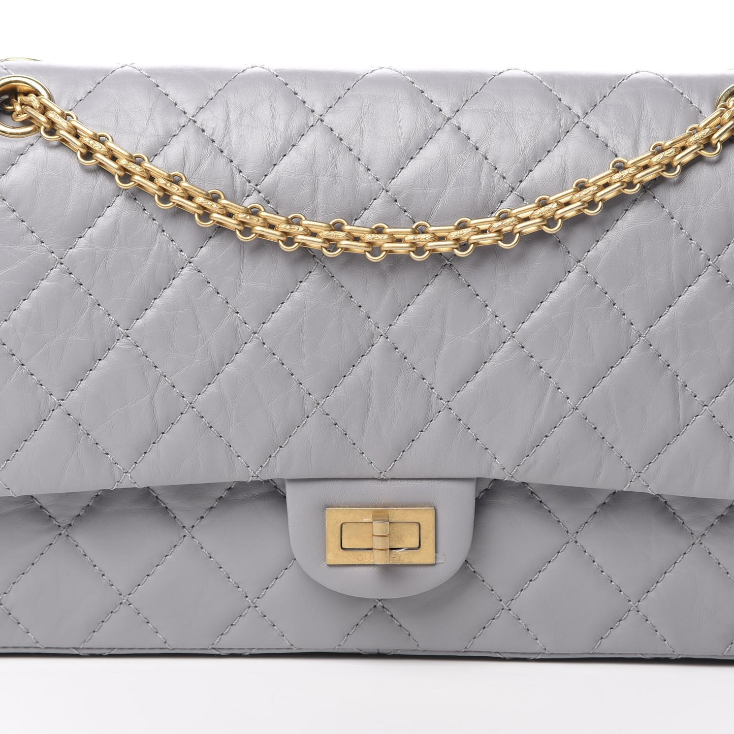 Aged Calfskin Quilted 2.55 Reissue 226 Flap Grey