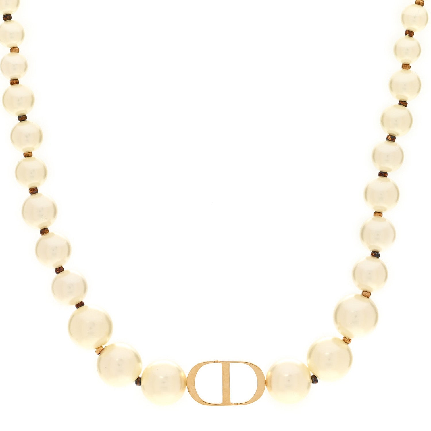 Christian Dior Pearl 30 Montaigne Choker Necklace Gold 1 of 6