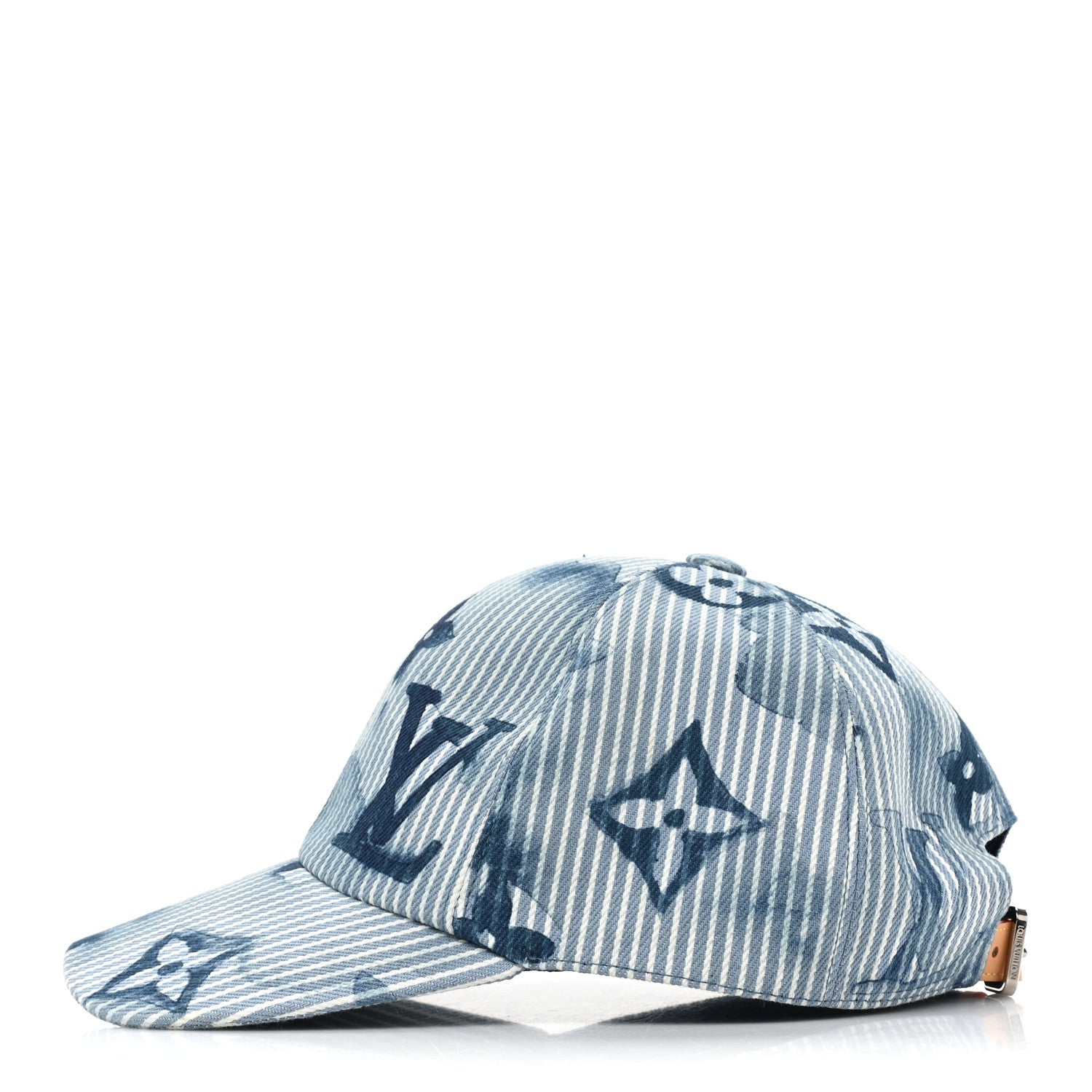 Louis Vuitton Hickory Stripes Denim Monogram Watercolor Cap 58 Blue 3 of 6