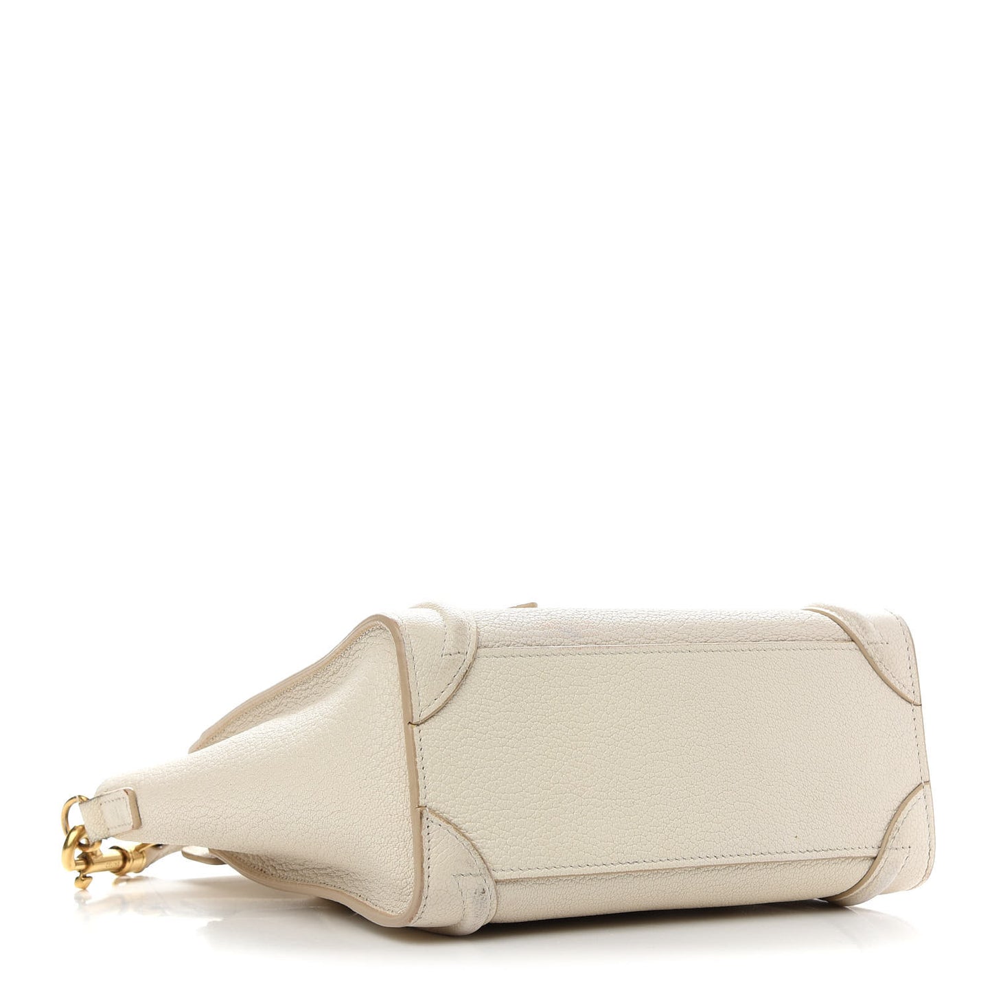 Drummed Calfskin Nano Luggage Ivory