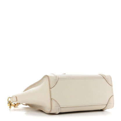 Celine Drummed Calfskin Nano Luggage Ivory 4 of 20