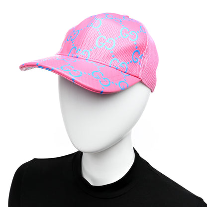 Gucci Calfskin Mesh GG Tennis Embossed Gary Baseball Hat M Modern Fucsia Modern Blue 2 of 8