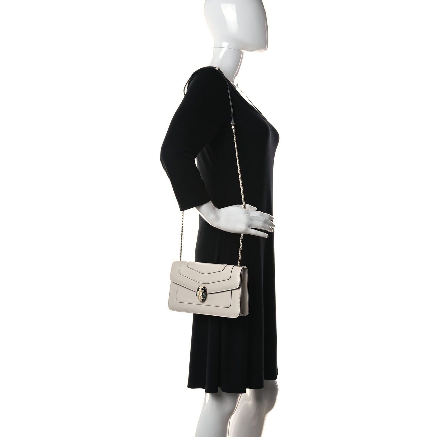 Calfskin Serpenti Forever Crossbody Bag White