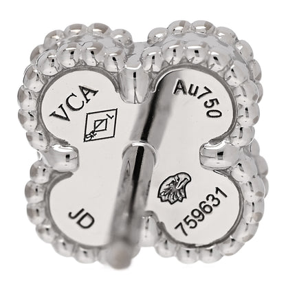 Van Cleef & Arpels 18K White Gold Mother of Pearl Sweet Alhambra Earrings 4 of 5
