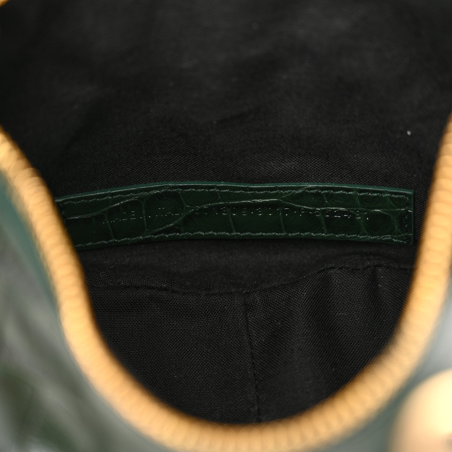 Balenciaga Extra Supple Calfskin Crocodile Embossed Le Cagole Shoulder Bag XS Forest Green 8 of 11