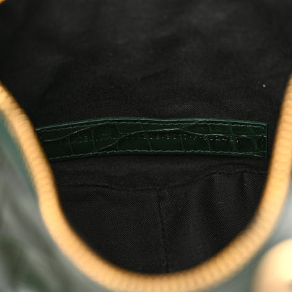 Balenciaga Extra Supple Calfskin Crocodile Embossed Le Cagole Shoulder Bag XS Forest Green 8 of 11