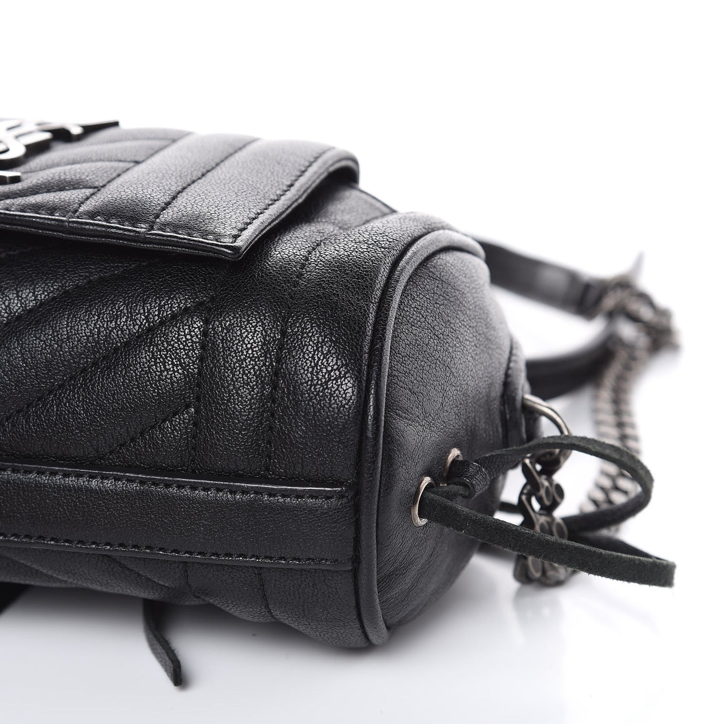 Lambskin Matelasse Monogram East West Rider Bag Black