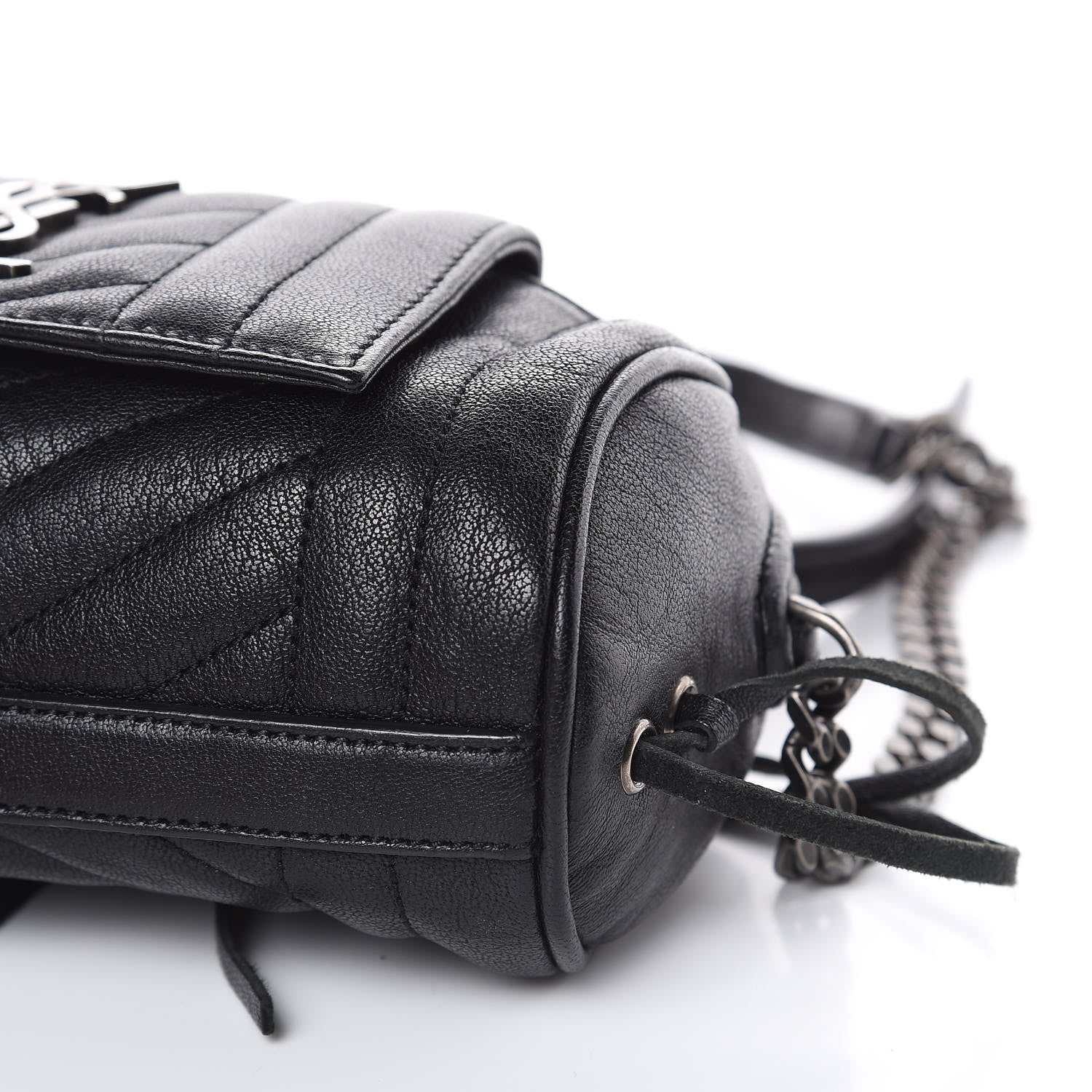 Saint Laurent Lambskin Matelasse Monogram East West Rider Bag Black 9 of 11