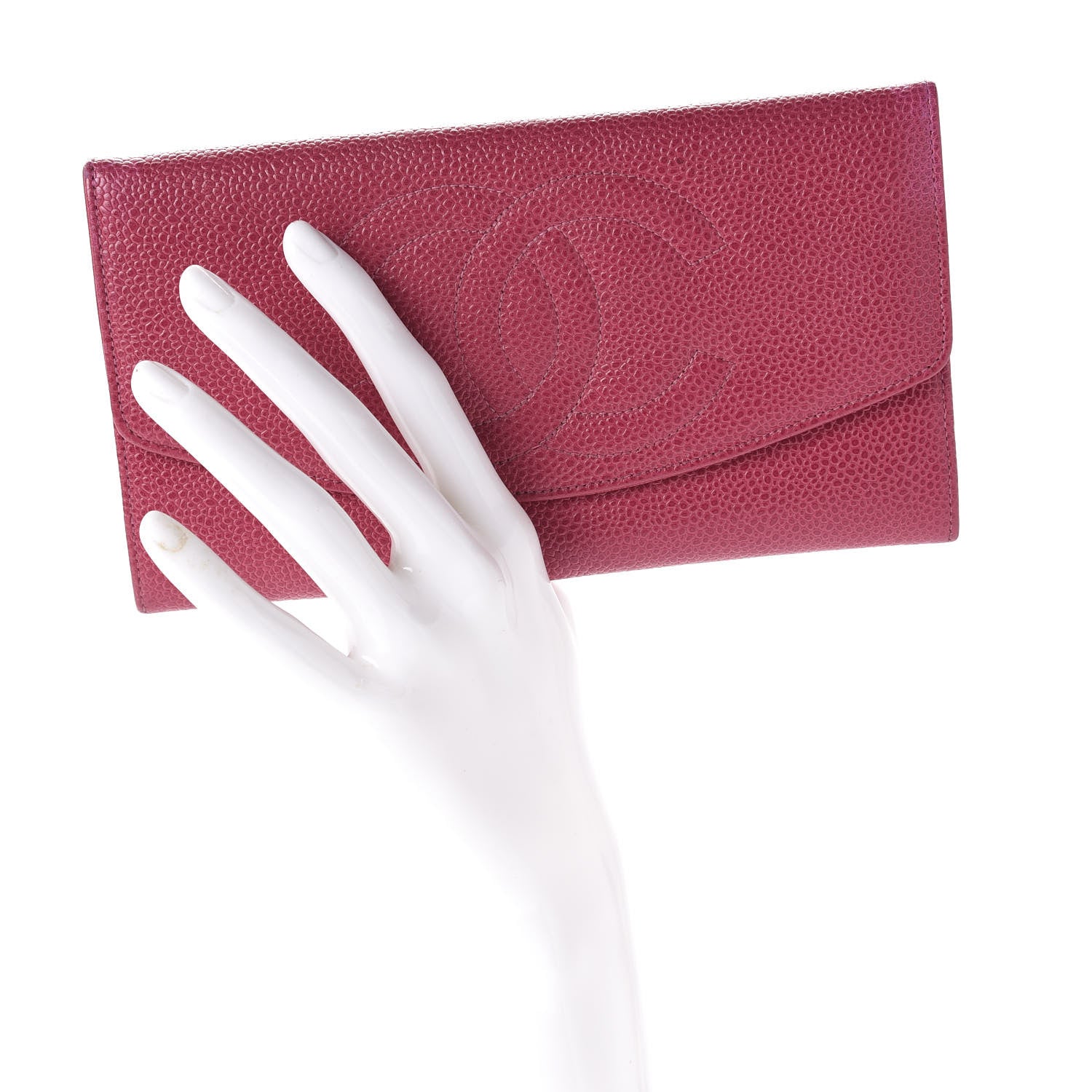 Chanel Caviar Timeless CC Wallet Dark Fuchsia 2 of 14