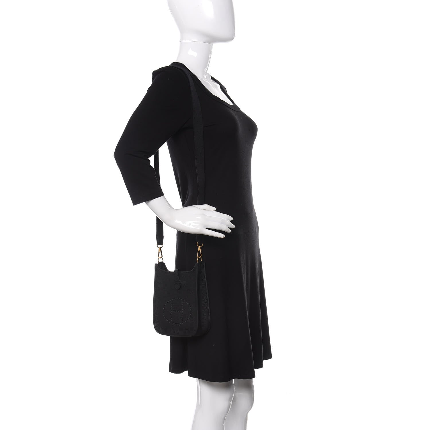 Hermes Taurillon Clemence Evelyne TPM Black 2 of 11