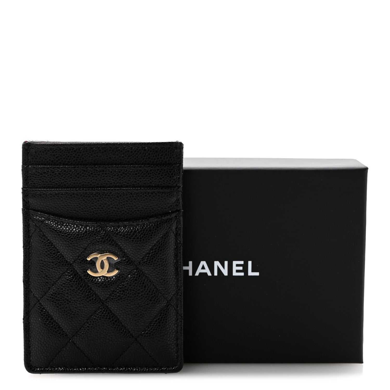 Chanel Caviar Quilted Vertical Card Holder Black 9 of 9