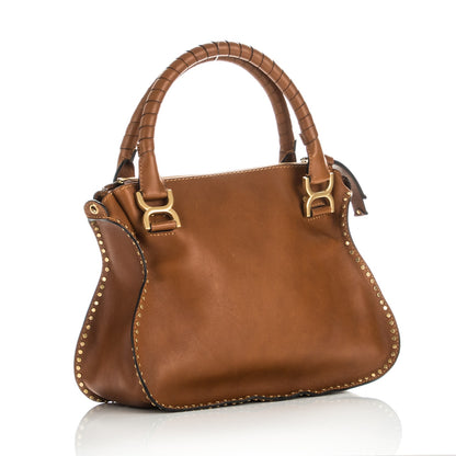 Chloe Calfskin Braided Medium Marcie Satchel Caramel 3 of 8