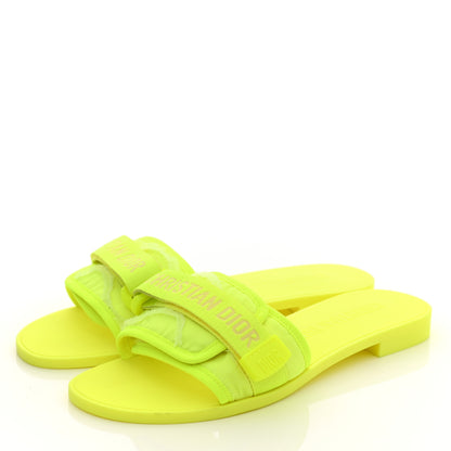 Christian Dior Technical Stretch Fabric Camouflage Dio(r)evolution Slide Sandals 40 Yellow Fluo 3 of 9