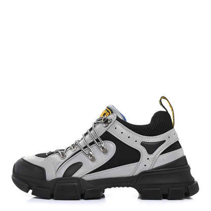 Gucci X SEGA Mesh Technical Canvas Calfskin Reflective Mens Flashtrek Sneakers 9.5 Silver Black 1 of 7