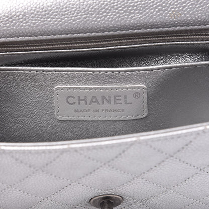 Chanel Metallic Caviar Quilted Mini Rectangular Flap Silver 6 of 13