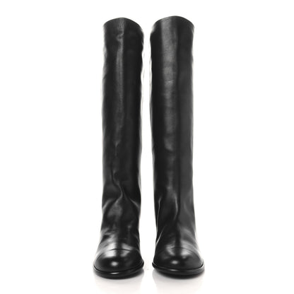 Chanel Calfskin CC High Boots 37.5 Black 2 of 8