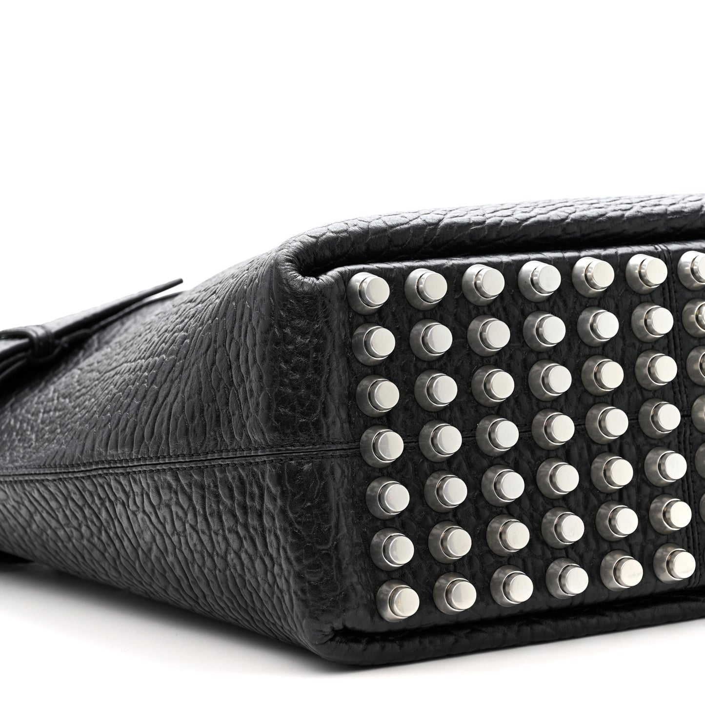 Pebbled Calfskin Rhett Large Tote Black Silver Hardware