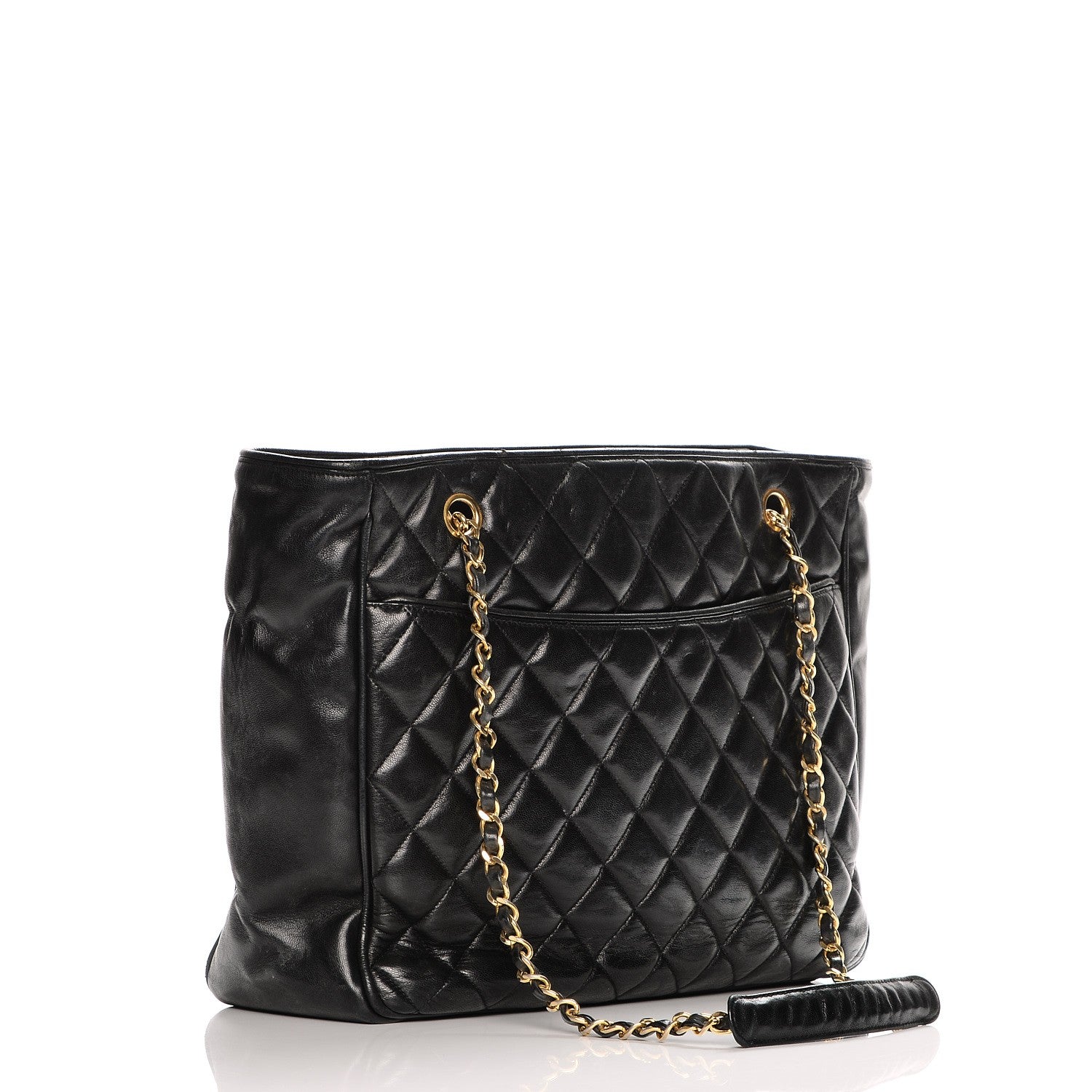 Chanel Lambskin Quilted Shopper Tote Black 3 of 16