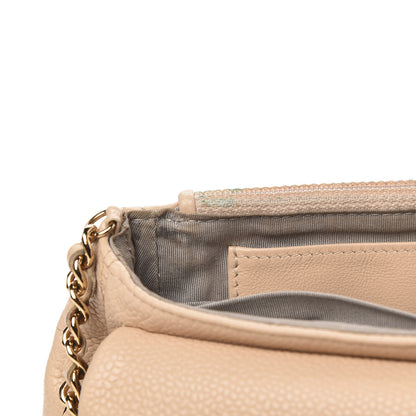 Chanel Caviar Half Moon Wallet On Chain WOC Beige 9 of 11