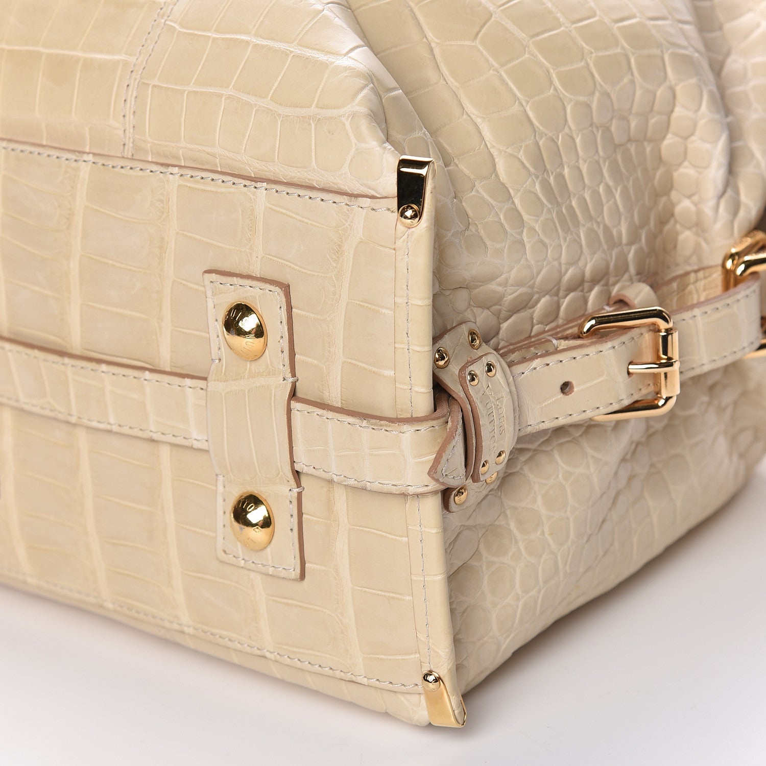 Louis Vuitton Crocodile Sac Louis Beige 9 of 18