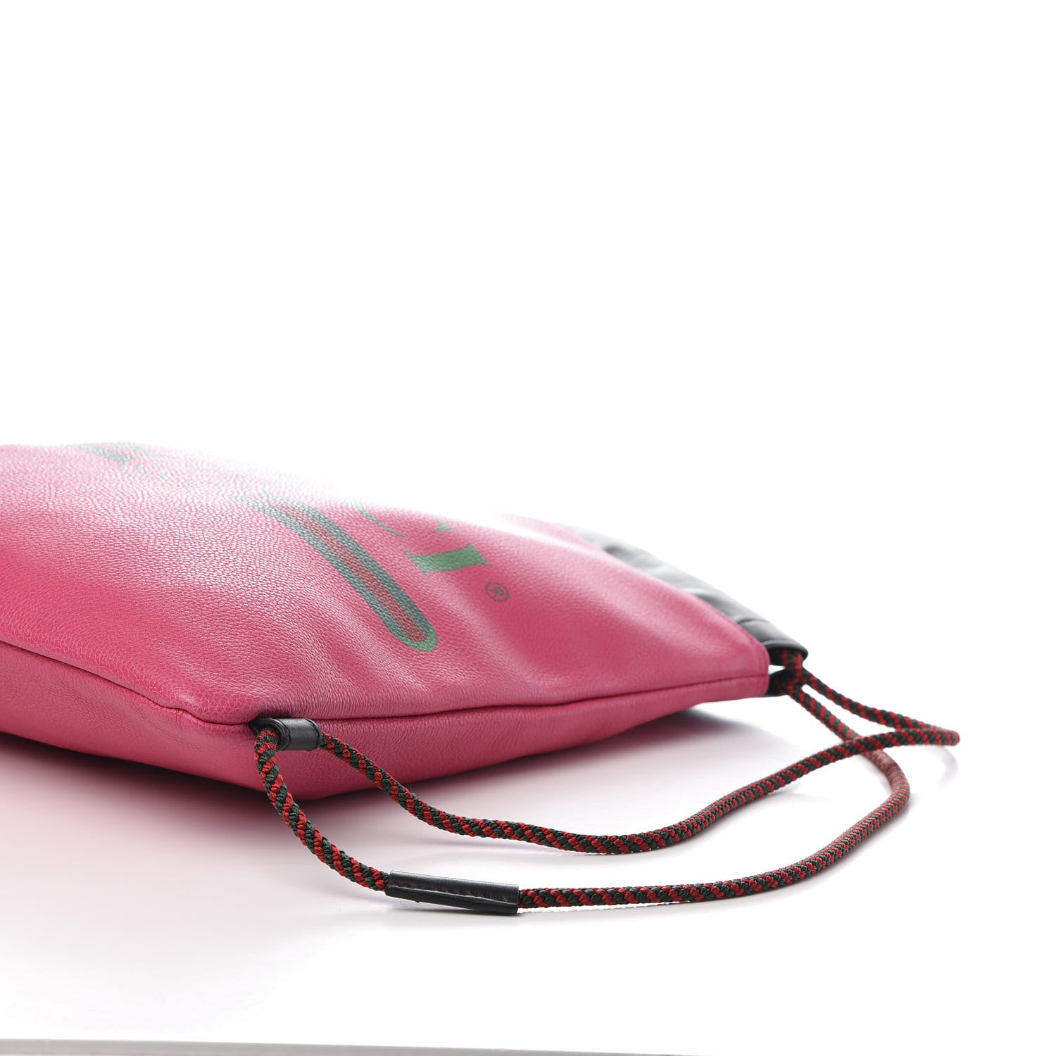 Gucci Grained Calfskin Logo Drawstring Backpack Box Pink Green Black 7 of 12