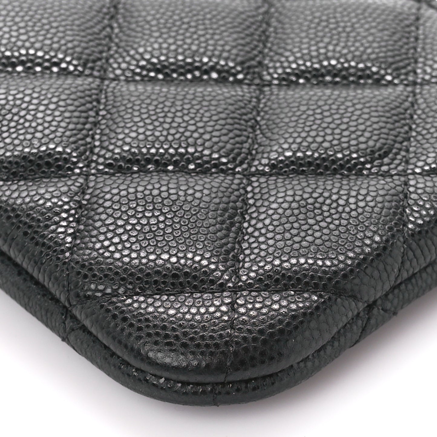 Caviar Quilted Small Cosmetic Case Black