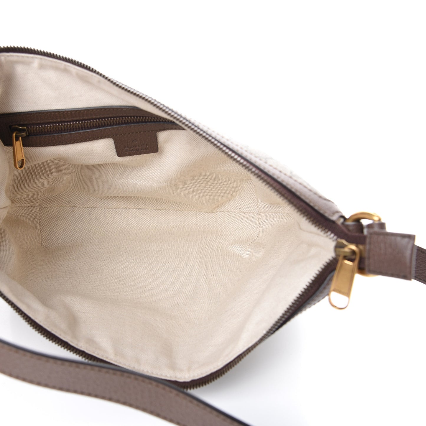 GG Supreme Monogram Web Small Ophidia Half Moon Hobo Brown