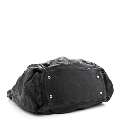 MCM Calfskin Chain Hobo Black 3 of 10