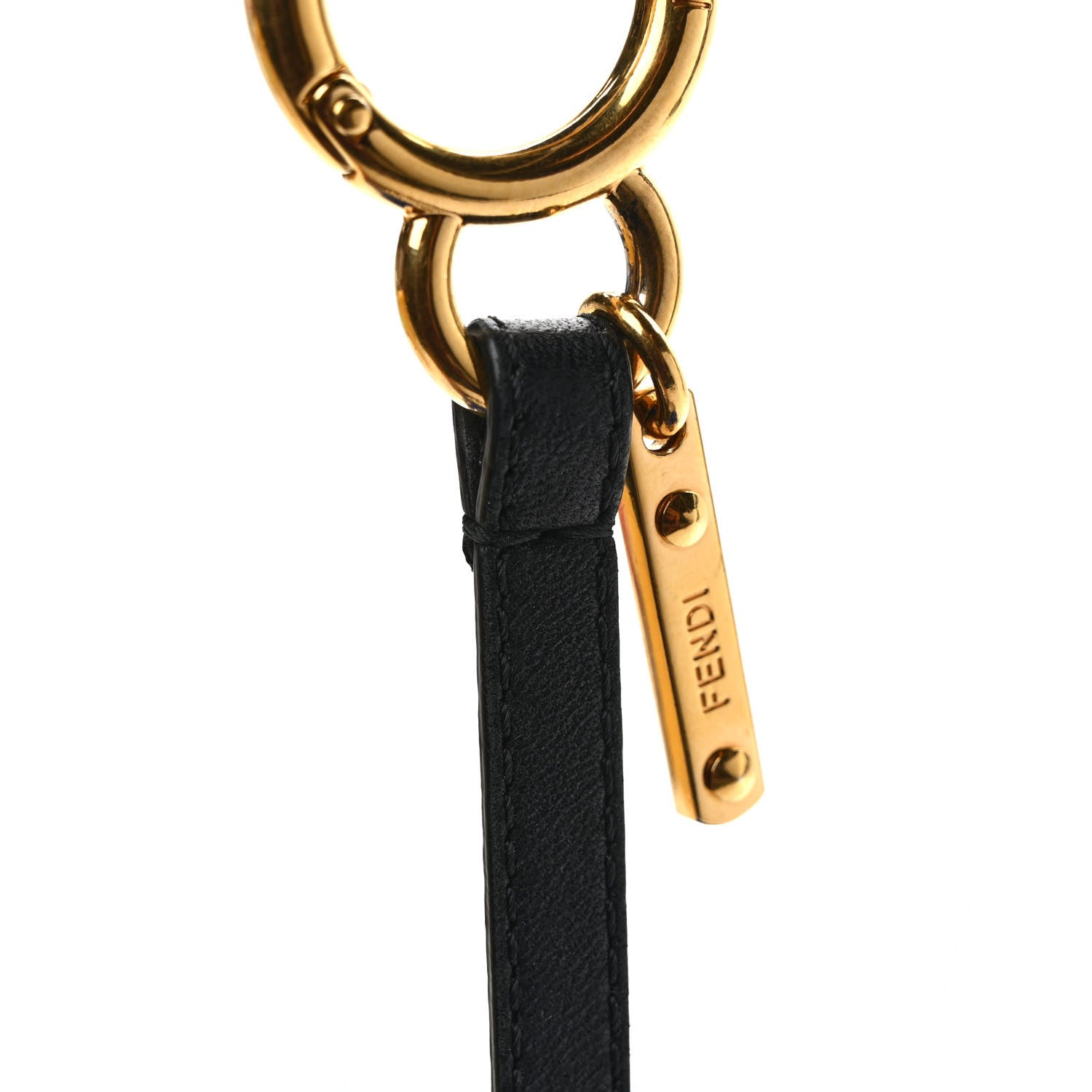 Fendi Shiny Nappa Goat Fox Fur Studded Punkito Karlito Bag Charm White Black Blue Neon 3 of 5