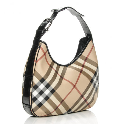 Burberry Supernova Check Medium Barton Hobo Black 3 of 10