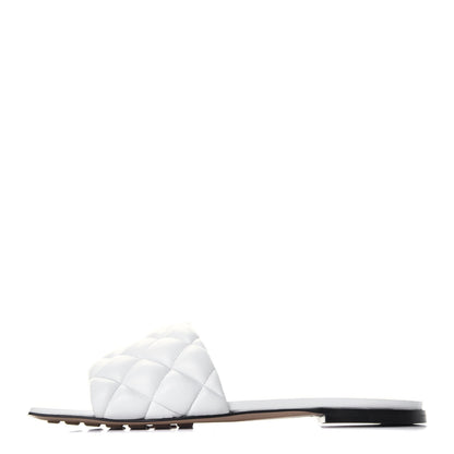 Bottega Veneta Nappa Matelasse Padded Flat Sandals 36.5 Optic White 1 of 8