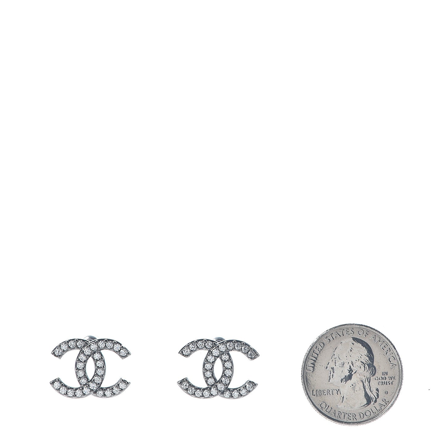 Crystal CC Earrings Silver