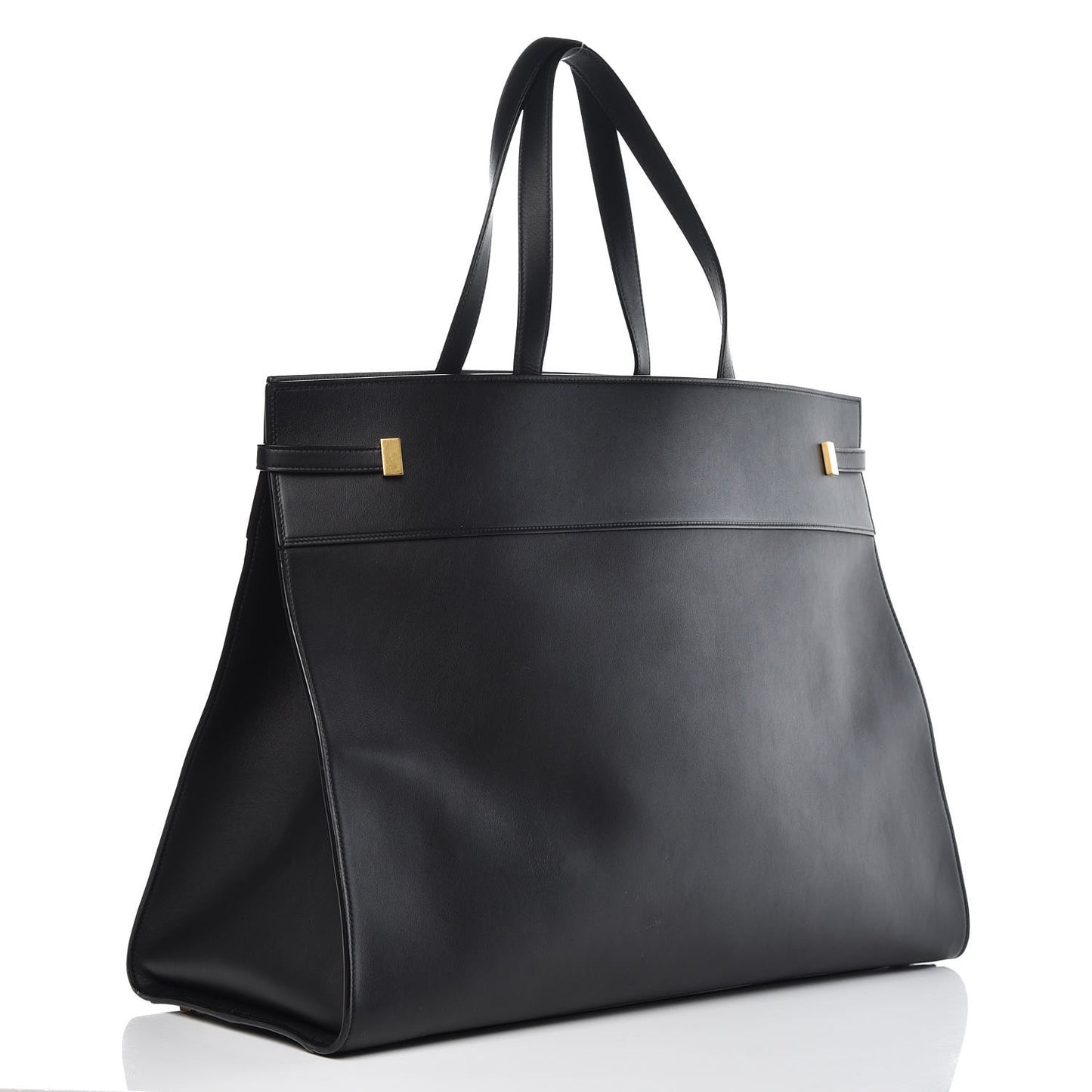 Calfskin Large Manhattan Shopper Tote Black