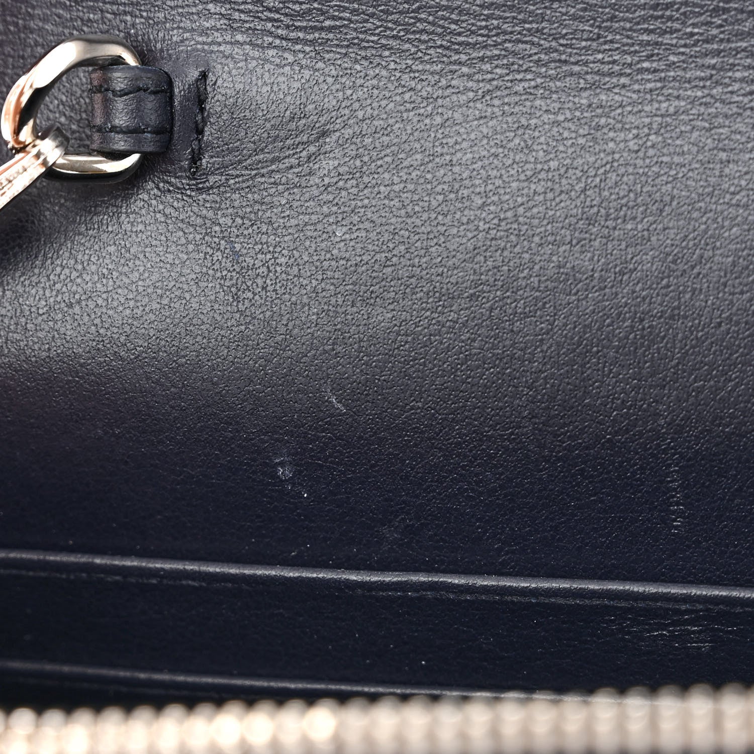 Saint Laurent Calfskin Crocodile Embossed Kate Monogram Tassel Chain Wallet Deep Marine 11 of 11