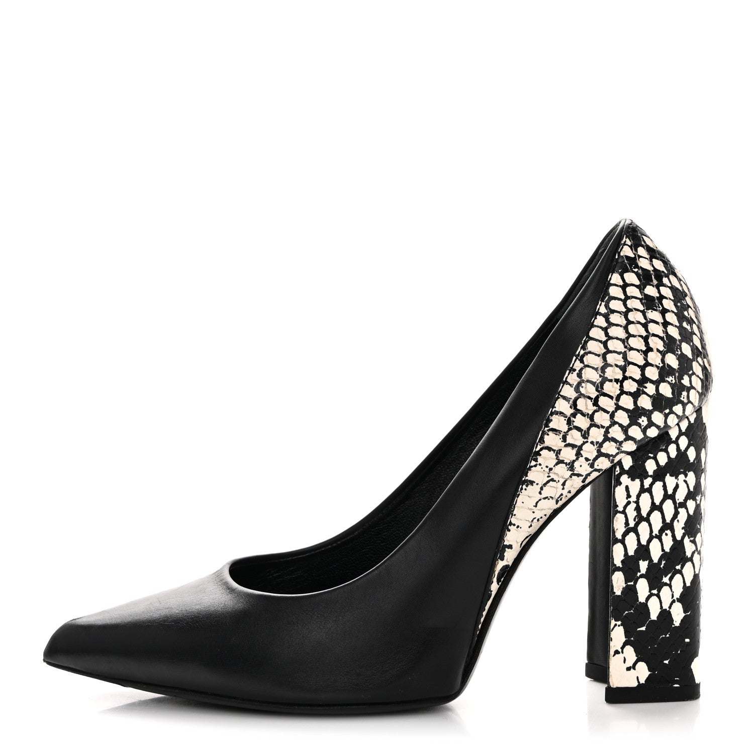 Louis Vuitton Calfskin Snakeskin Embossed Matchmake Pumps 35 Black White 1 of 12