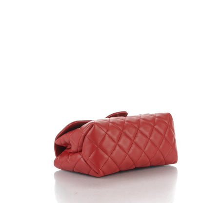 Chanel Lambskin Quilted Flap Cosmetic Case Red 4 of 7