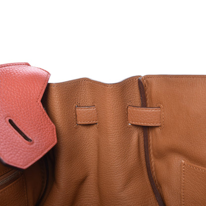Hermes Taurillon Clemence Arlequin Birkin 35 Orange Sanguine Gold Bleu Lin Bleu Hydra Etain 12 of 35