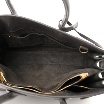 Saint Laurent Calfskin Crocodile Embossed Small Sac De Jour Fog 6 of 23